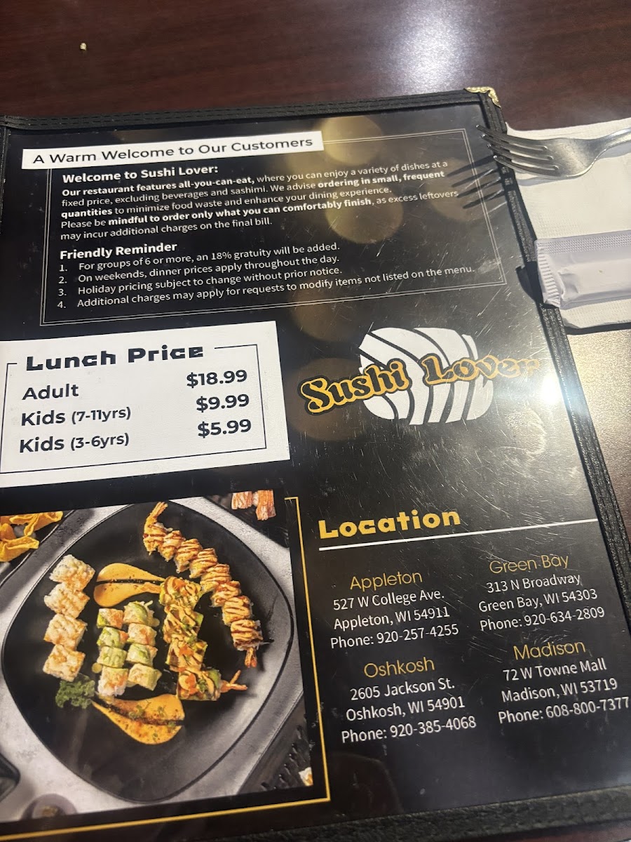 Menu Sushi Lover Appleton-10