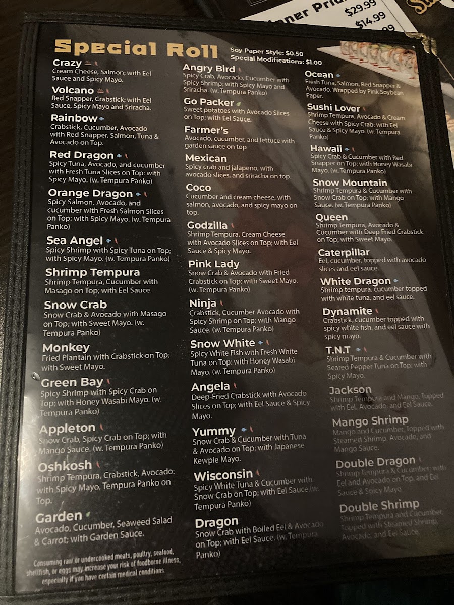 Menu Sushi Lover Appleton-8